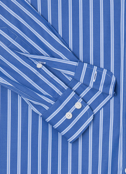 Blauw gestreept katoenen regular fit hemd Façonnable - FM301690/5AL