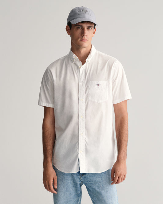Wit katoenen regular fit hemd met korte mouwen Gant - 3000101/110
