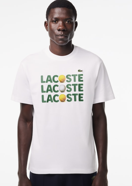 Wit katoenen T-shirt met ronde hals Lacoste - TH7370/001