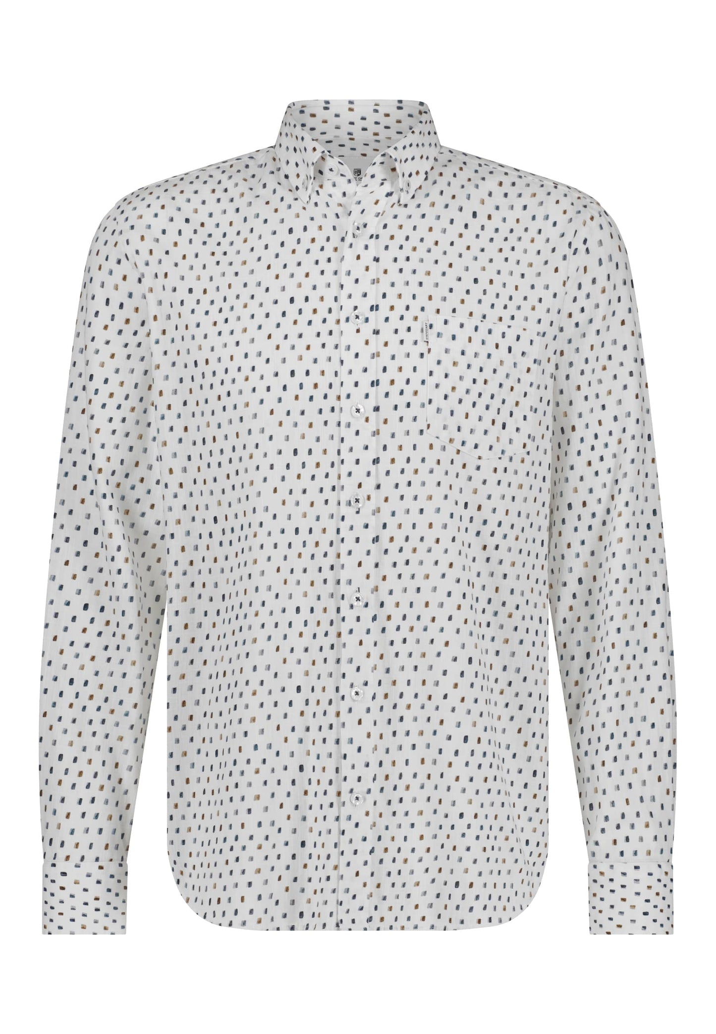 Wit katoenen regular fit hemd met print State of Art - 14240/1156
