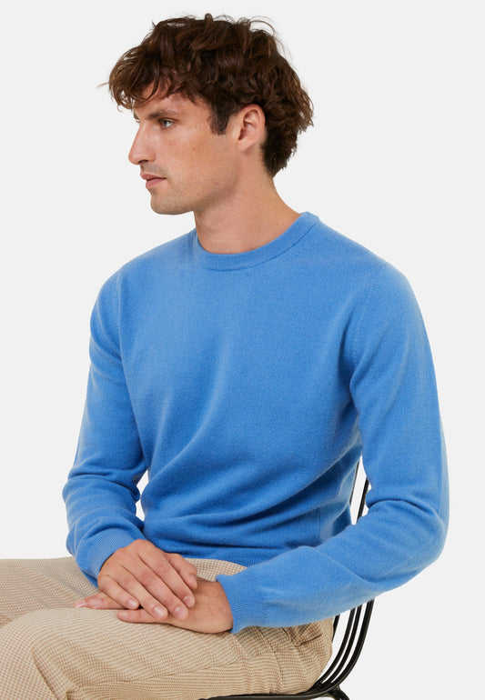 Blauwe cashmere trui met ronde hals Montagut - 622216/8201