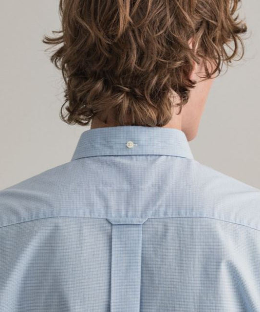 Blauw katoenen regular fit hemd met kleine opdruk Gant - 3064800