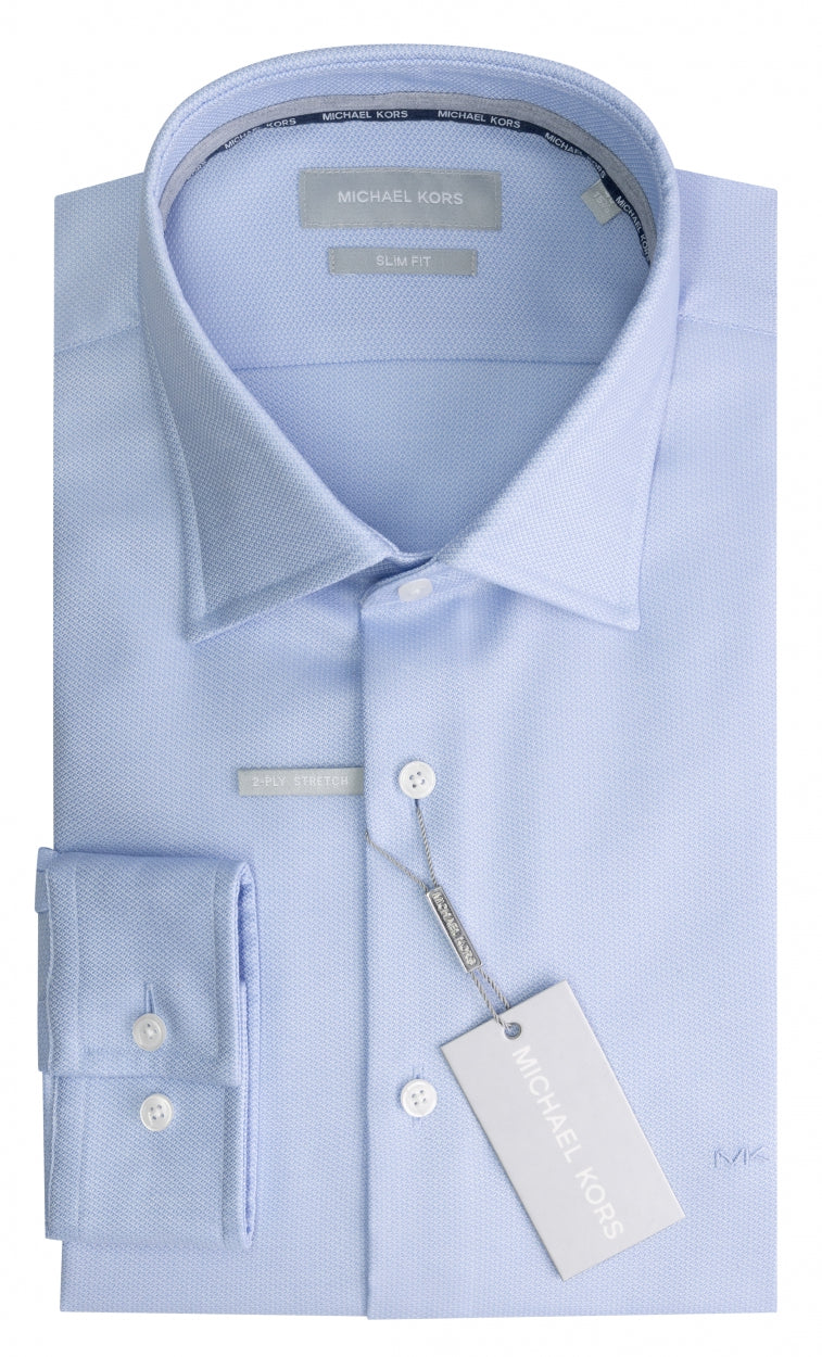 Lichtblauw katoenen slim fit hemd Michael Kors - MD0DS01035/455