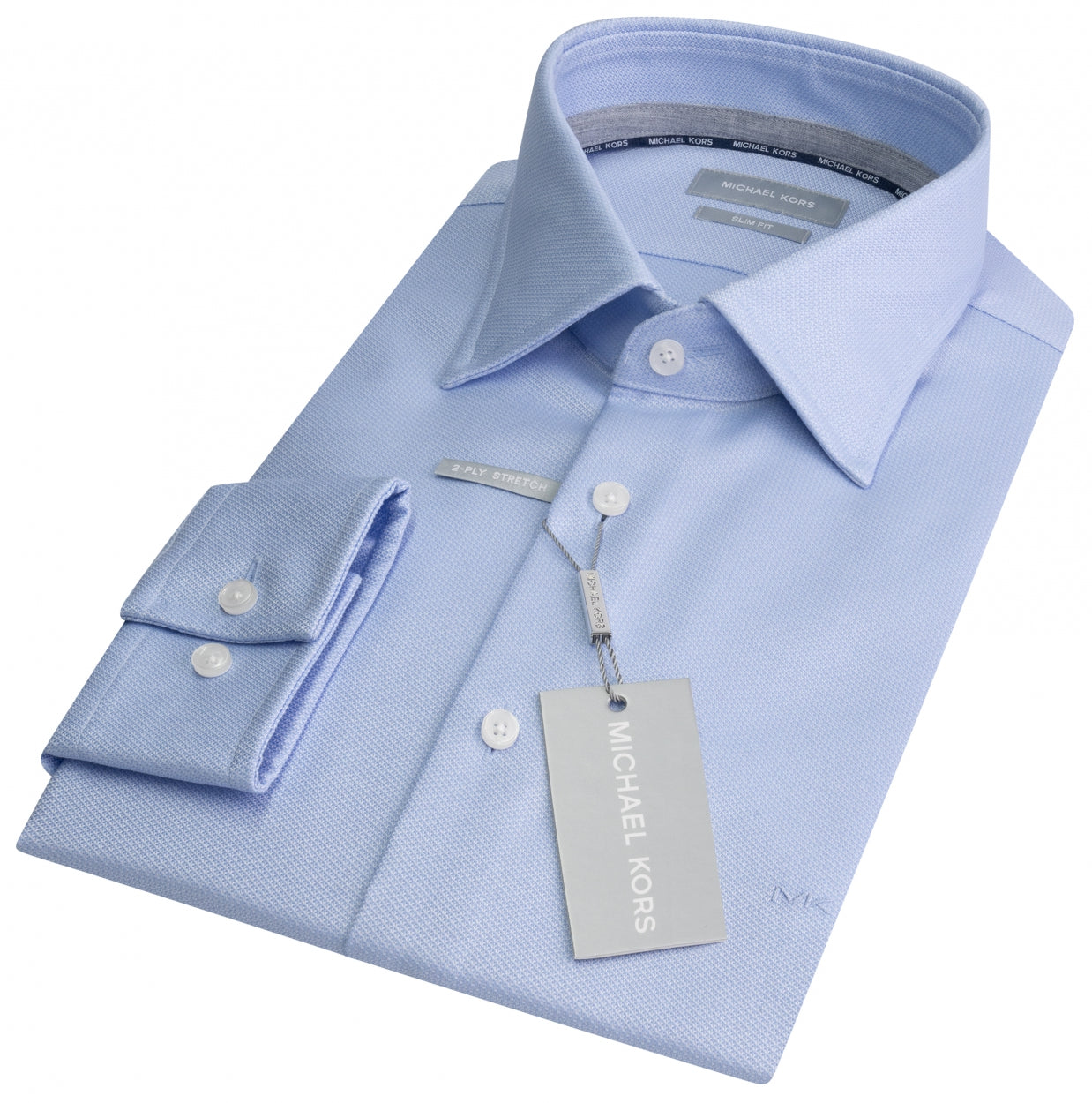 Lichtblauw katoenen slim fit hemd Michael Kors - MD0DS01035/455