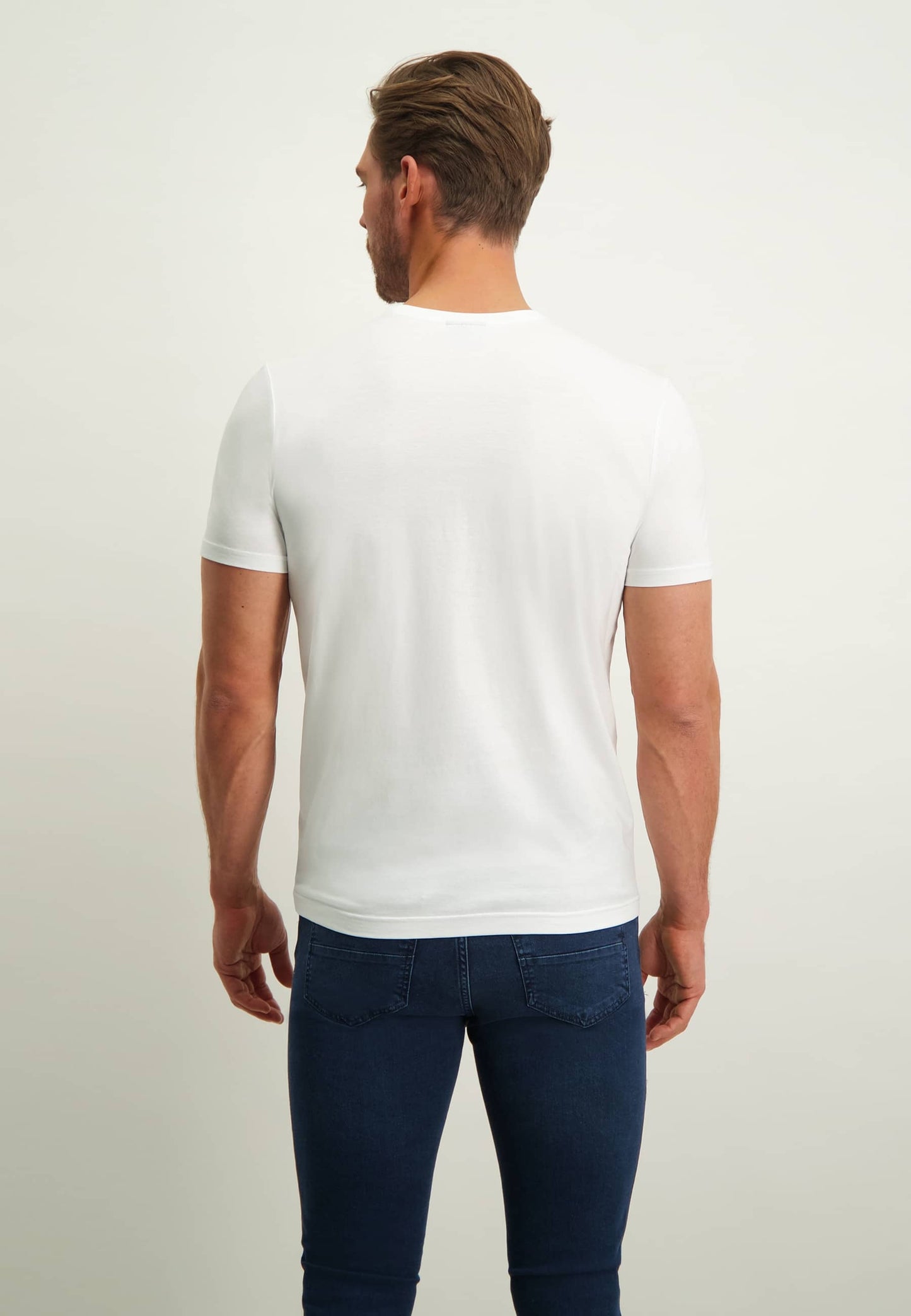 Wit katoenen T-shirt met print State of Art - 13971/100