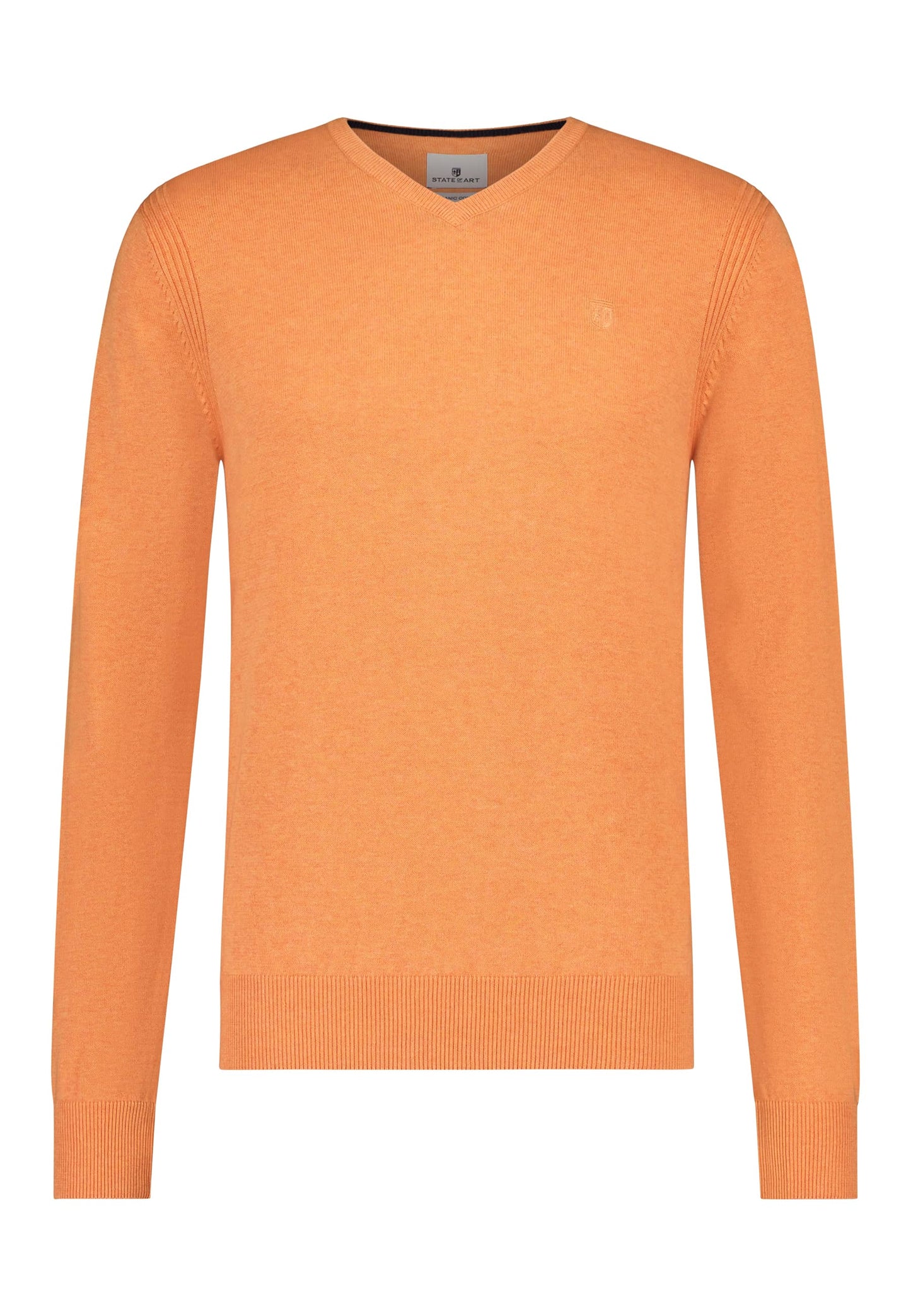 Oranje katoenen V-hals pullover State of Art - 12051/2900