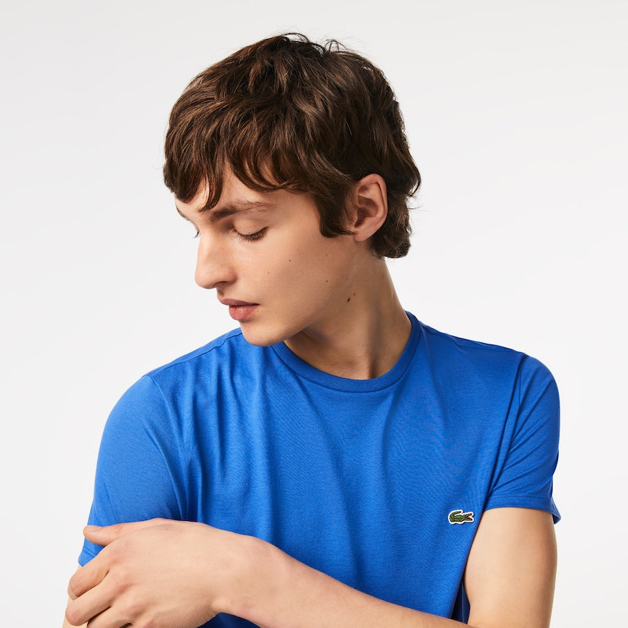 Lichtblauwe katoenen T-shirt met ronde hals Lacoste - TH6709/HBP